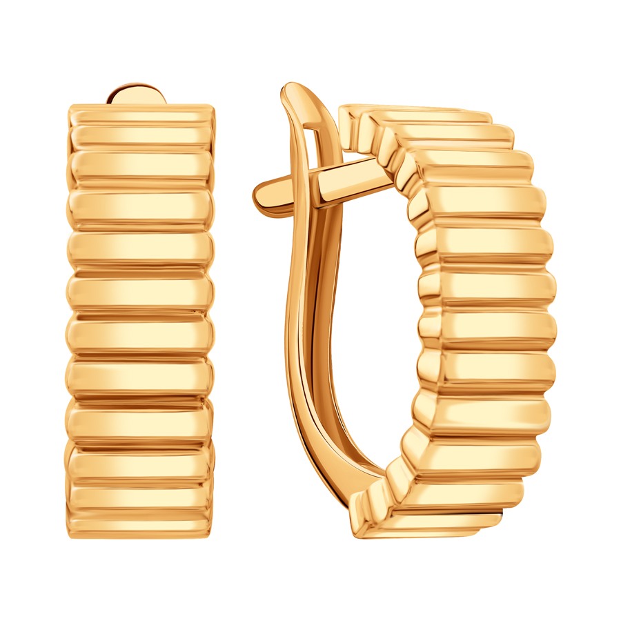 Серьги из красного золота без камней