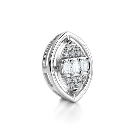 Pandantiv din aur alb cu pietre Diamant
