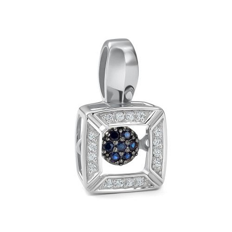 Pandantiv din aur alb cu pietre Diamant, Safir