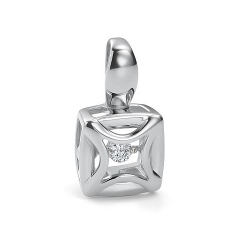 Pandantiv din aur alb cu pietre Diamant