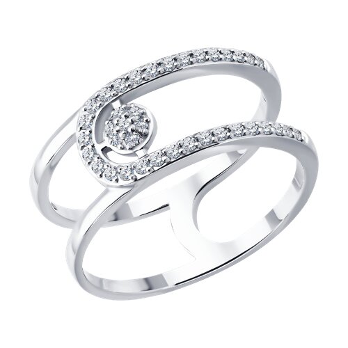 Кольцо из белого золота с камнями Бриллиант