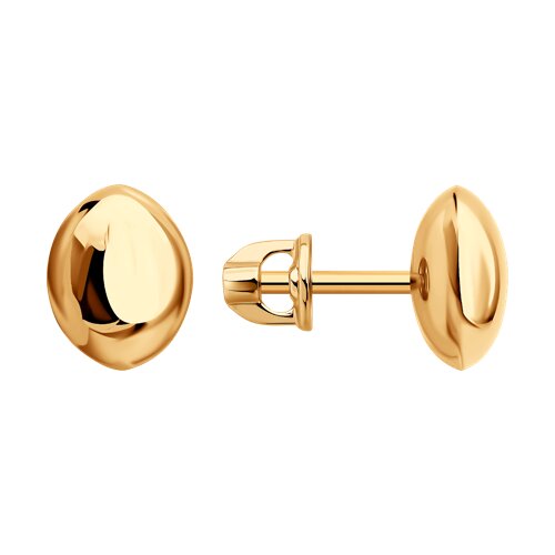 Серьги Пусеты из красного золота без камней