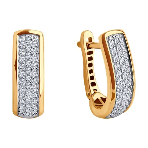Cercei din aur roșu cu Cubic Zirconia Incolor
