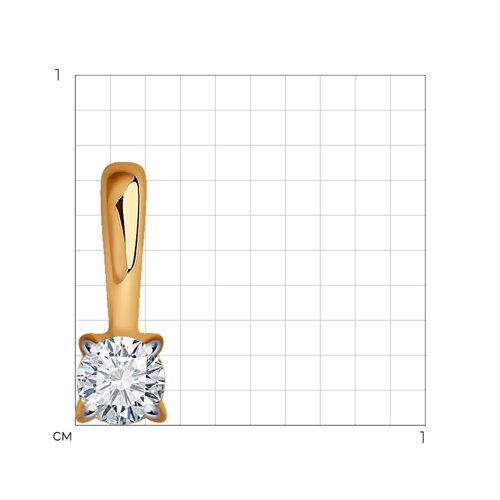 Pandantiv din aur roșu cu pietre Diamant