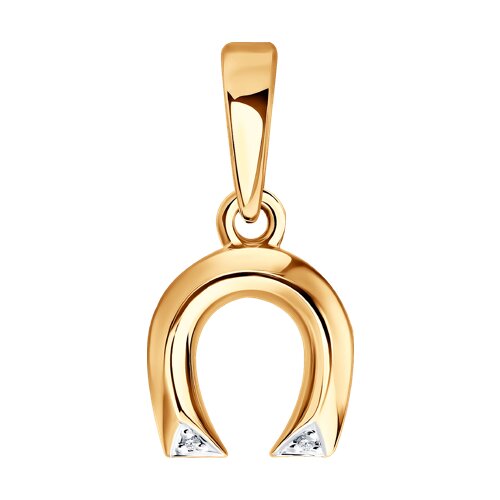 Подвеска из красного золота с камнями Бриллиант