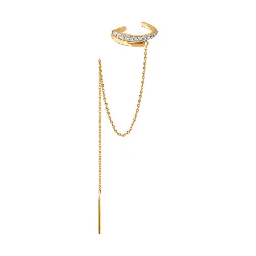 Cercel din aur roșu cu Cubic Zirconia Incolor