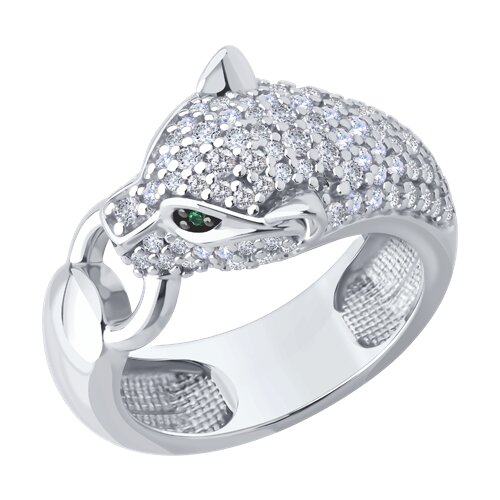 Inel din argint  cu pietre Cubic Zirconia Incolor, Cubic Zirconia Verde și Emailare
