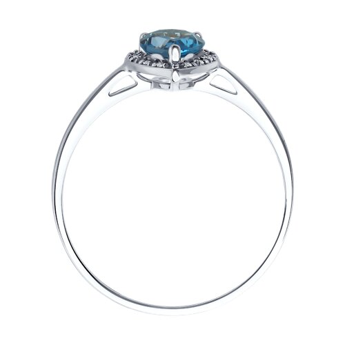 Inel din aur alb cu pietre Diamant, Topaz London