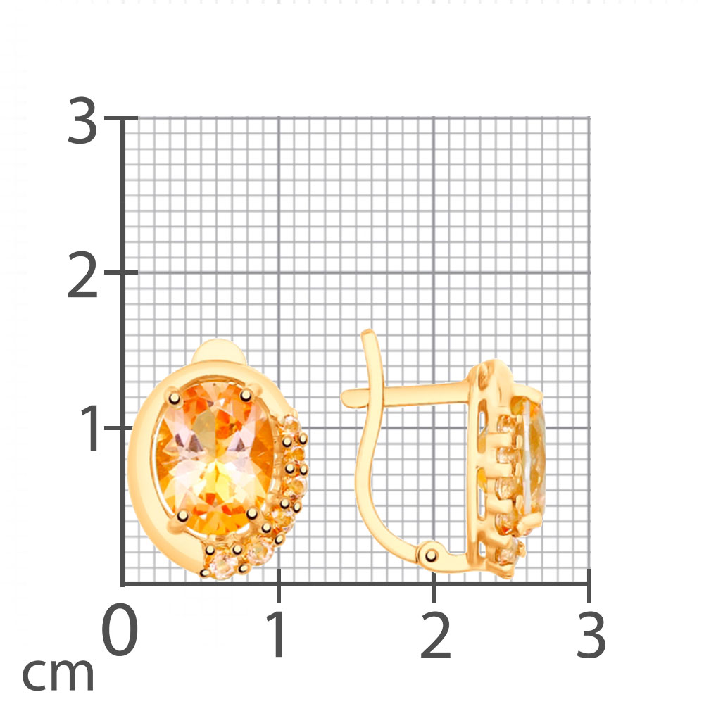 Cercei din aur roșu cu pietre Topaz Swarovski