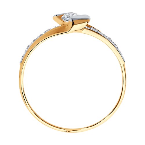 Inel de logodnă din aur roșu cu pietre Cubic zirconia