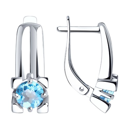 Cercei din argint  cu pietre Topaz albastru