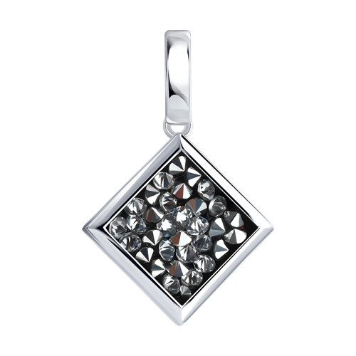Подвеска из серебра с камнями Кристальная ткань