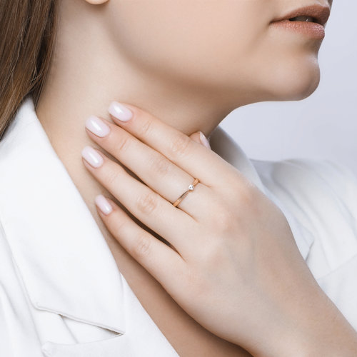 Inel din aur roșu cu pietre Diamant