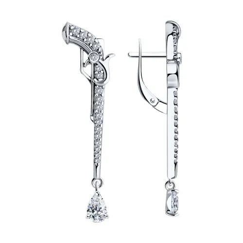 Cercei Suspendați din argint cu Cubic Zirconia Incolor