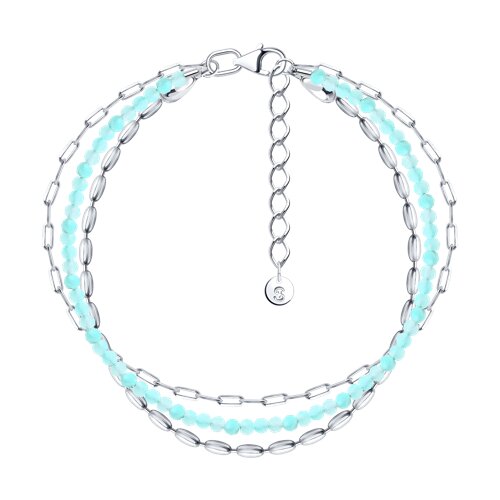 Браслет из серебра с камнями Амазонит