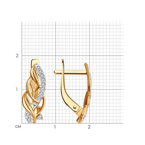 Cercei din aur roșu cu Cubic Zirconia Incolor
