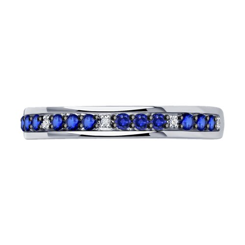 Inel din aur alb cu pietre Diamant, Safir