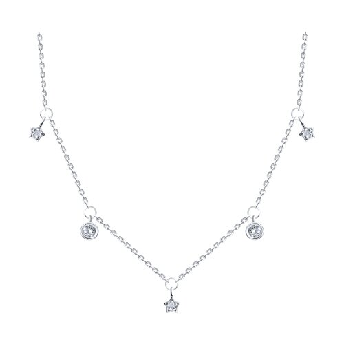 Colier din argint  cu pietre Cubic Zirconia Incolor