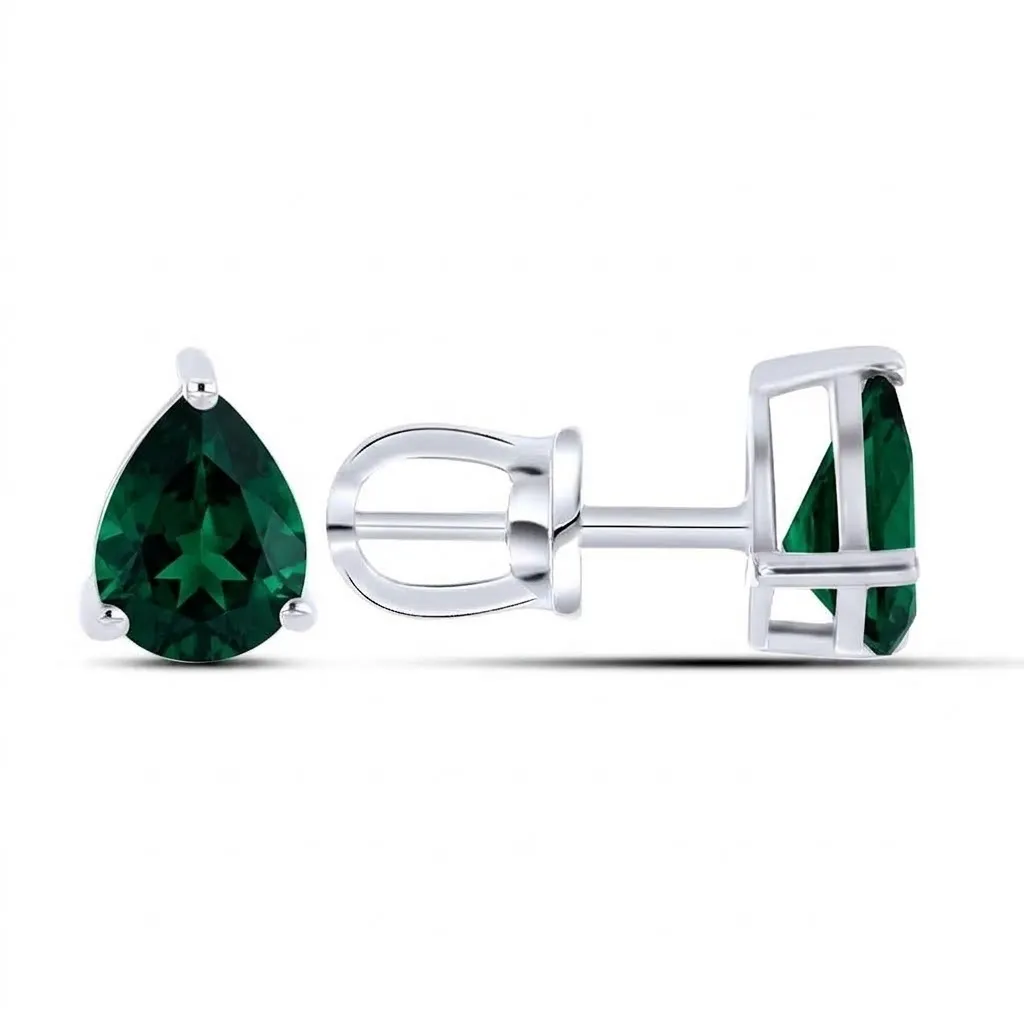 Cercei Pusete din argint cu Cubic Zirconia Verde
