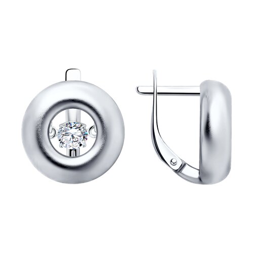 Серьги из серебра с камнями Фианит