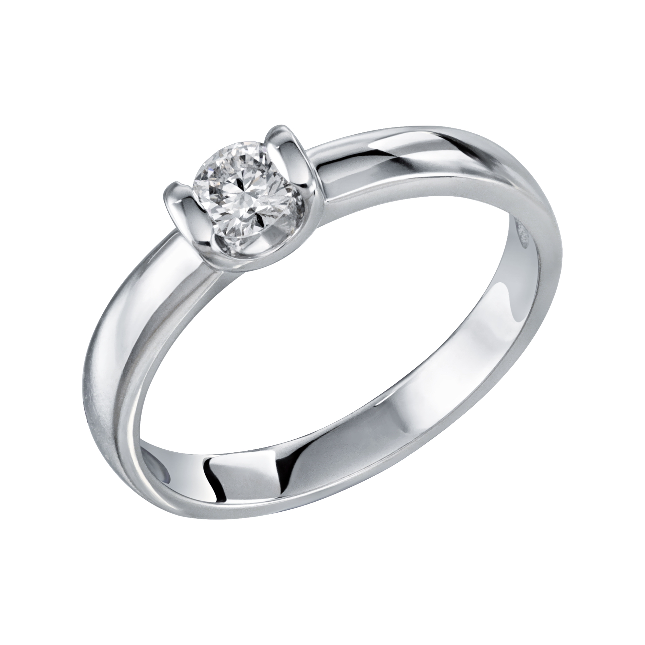 Inel din aur alb cu pietre Diamant