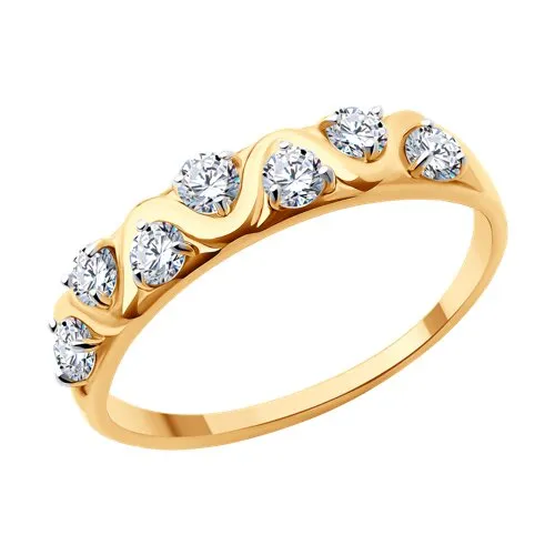 Inel din aur roșu cu Cubic Zirconia Incolor