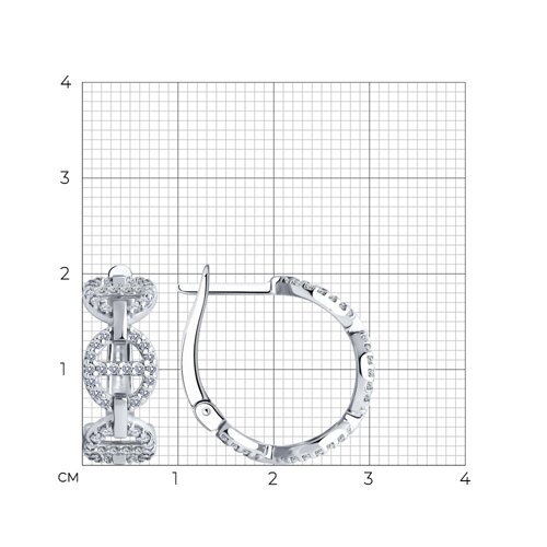 Cercei din argint  cu pietre Cubic Zirconia Incolor