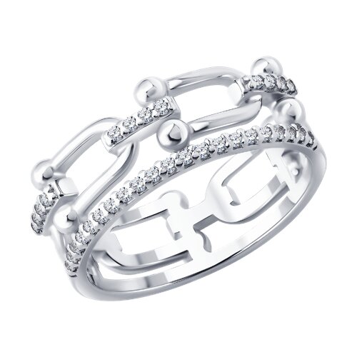 Inel din argint  cu pietre Cubic Zirconia Incolor