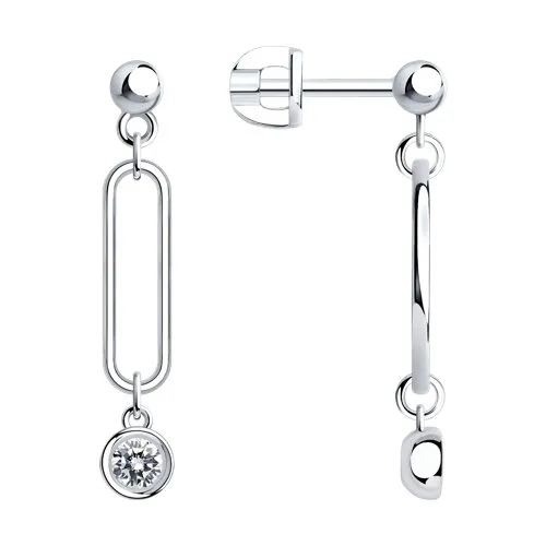 Cercei Pusete din argint cu Cubic Zirconia Incolor