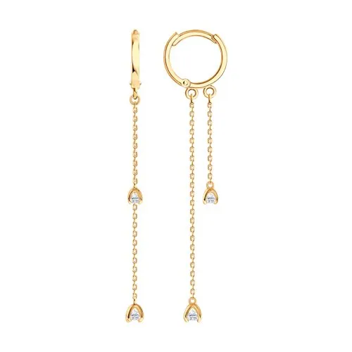 Cercei Creole din aur roșu cu Cubic Zirconia Incolor