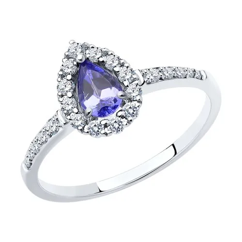 Inel din aur alb cu Diamant, Tanzanit