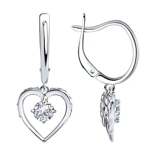 Cercei Suspendați din argint cu Cubic Zirconia Incolor