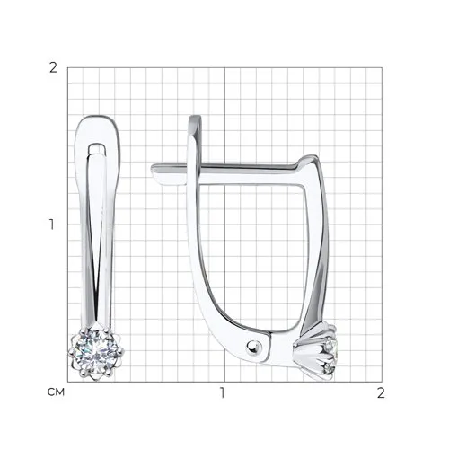 Cercei din aur alb cu Cubic Zirconia Incolor