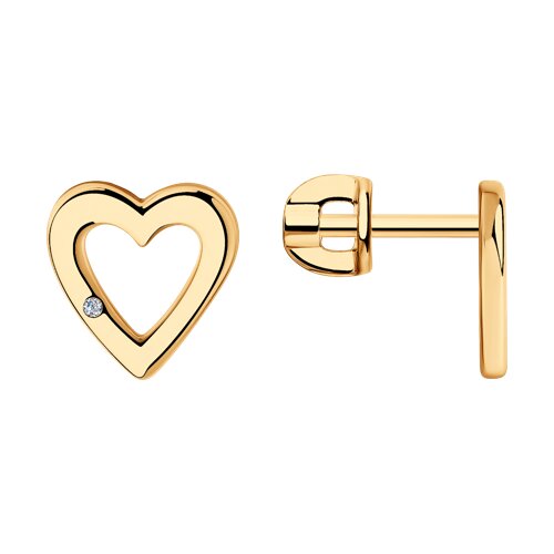 Cercei Pusete din argint  cu pietre Diamant