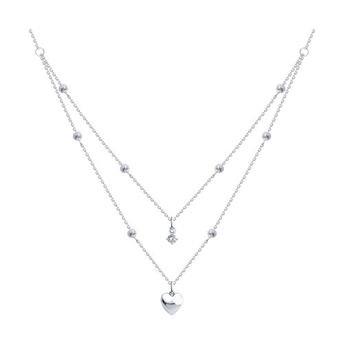 Colier din argint  cu pietre Cubic Zirconia Incolor