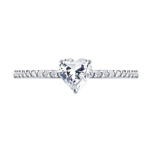 Inel din aur alb cu Cubic Zirconia Incolor