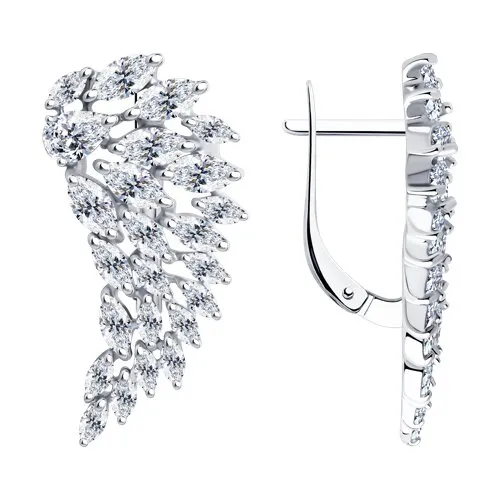 Cercei din argint cu Cubic Zirconia Incolor