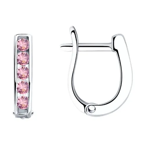 Cercei din argint cu Cubic Zirconia Roz