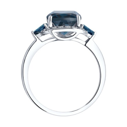 Inel din aur alb cu pietre Cubic Zirconia Incolor, Topaz London