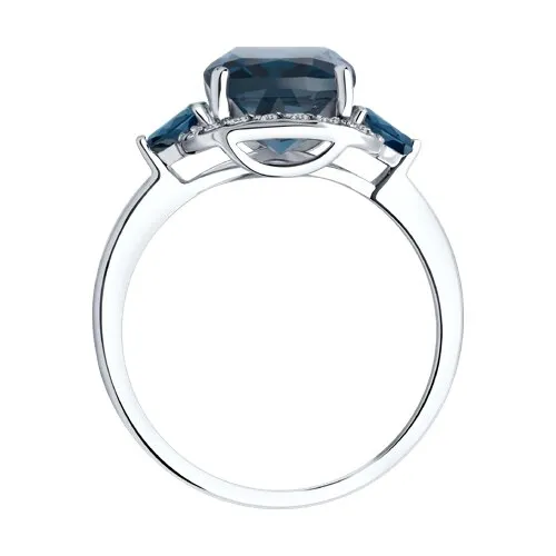 Inel din aur alb cu Cubic Zirconia Incolor, Topaz London