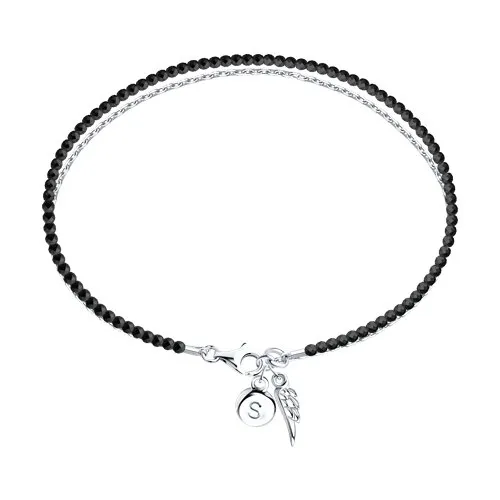 Brățară din argint cu Spinel natural, Tijă din oțel