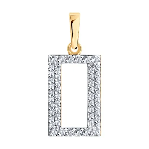 Pandantiv din aur roșu cu Cubic Zirconia Incolor