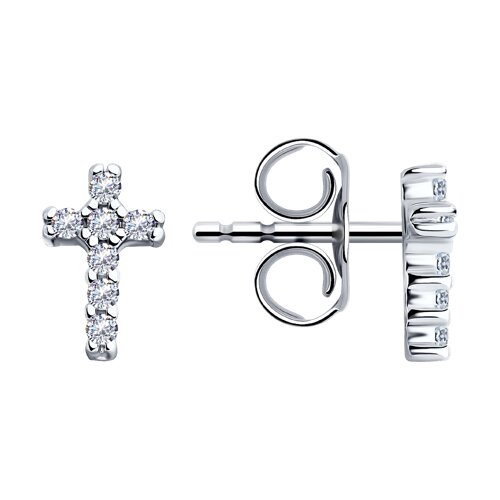 Cercei Pusete din argint  cu pietre Cubic Zirconia Incolor