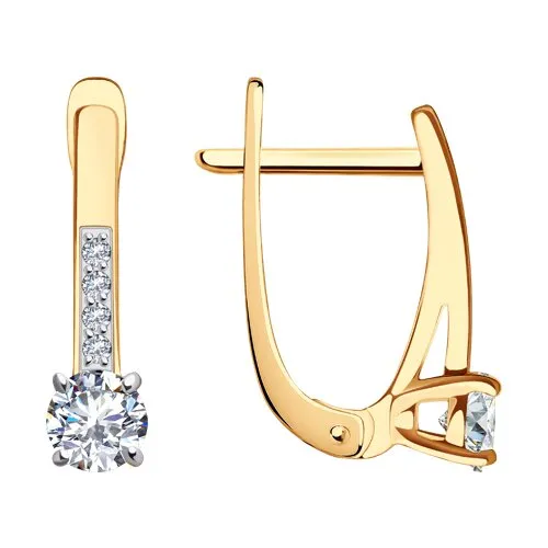 Cercei din aur roșu cu Cubic Zirconia Incolor