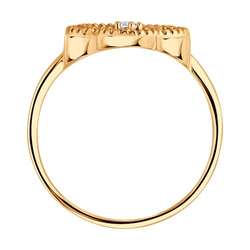 Inel din aur roșu cu pietre Cubic Zirconia Incolor