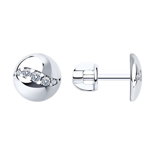 Cercei Pusete din argint  cu pietre Cubic Zirconia Incolor