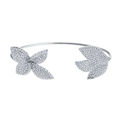 Brățară din argint cu Cubic Zirconia Incolor, Tijă din oțel