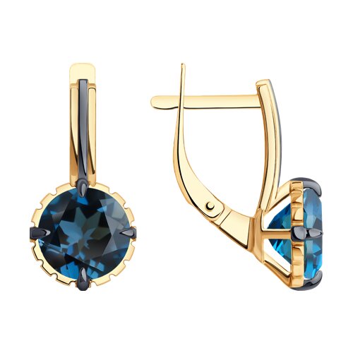 Cercei din aur roșu cu pietre Topaz London