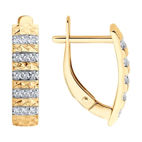 Cercei din aur roșu cu Cubic Zirconia Incolor