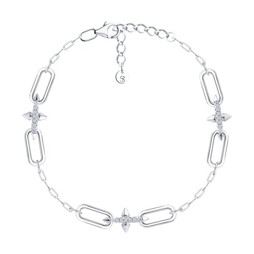 Браслет из серебра с камнями Фианит